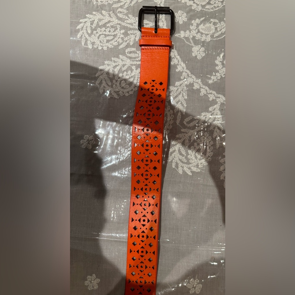❤️ Stylish Orange Cutout Women's leather Belt